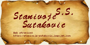 Stanivoje Šutaković vizit kartica